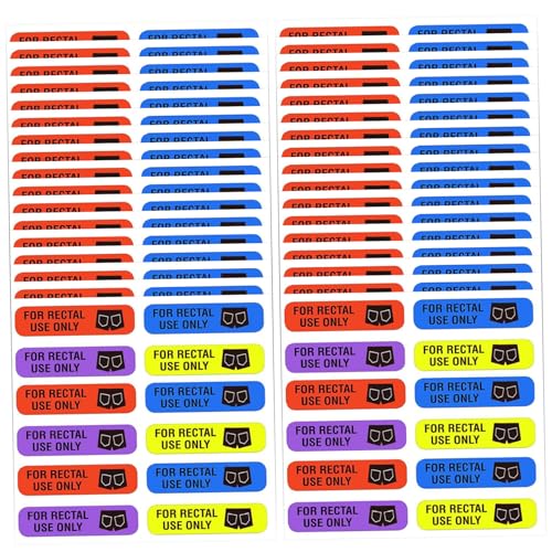 Für Rektaluse nur Aufkleber, 504pcs/42 Blech, wasserdichtes Klebstoff -Etiketten, 1, 5 x 0, 38 Zoll 4 Farben Etikettenaufkleber, leicht zu lesen großer Druck von Iewroyt