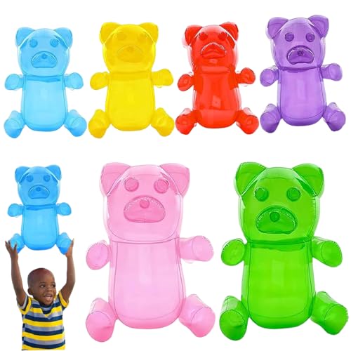 Iewroyt Aufblasbarer Bären 6pcs 24x18in Bär Spielzeug, das zum Geburtstag, Pool, Candyland Party, gemischte Farbe umarmen, drücken und schweben kann Iewroyt Aufblasbarer Bären 6pcs 24x18in Bär Spielzeug, das zum Geburtstag, Pool, Candyland Party, gemischte Farbe umarmen, drücken und schweben kann von Iewroyt