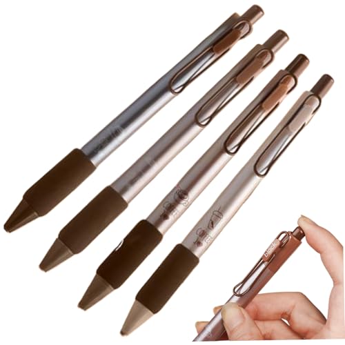 Iewroyt Kaffeestifte, 4pcs 0, 5 mm einziehbare Gel -Tintenstifte, schneller, trockener schwarzer Tintenstift mit Clip, tragbarer Kugelschreiber für Büroschulen, Braun Iewroyt Kaffeestifte, 4pcs 0, 5 mm einziehbare Gel -Tintenstifte, schneller, trockener schwarzer Tintenstift mit Clip, tragbarer Kugelschreiber für Büroschulen, Braun von Iewroyt