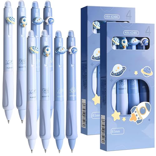 Iewroyt Löschbare Stifte 4 Blue 4 Black Lodable Gel Pens Clicker, Clicker, feiner Punkt 0, 5 mm, Kugelschiffer mit Radiergummi zum Schreiben von Planer Iewroyt Löschbare Stifte 4 Blue 4 Black Lodable Gel Pens Clicker, Clicker, feiner Punkt 0, 5 mm, Kugelschiffer mit Radiergummi zum Schreiben von Planer von Iewroyt