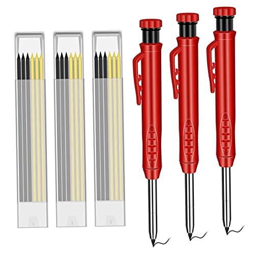 Iewroyt Tischlerstifte mit Nachfüllungen fester tiefes Loch-Stift-Holzbearbeitungswerkzeuge eingebauter Bleistiftschärfer Iewroyt Tischlerstifte mit Nachfüllungen fester tiefes Loch-Stift-Holzbearbeitungswerkzeuge eingebauter Bleistiftschärfer von Iewroyt