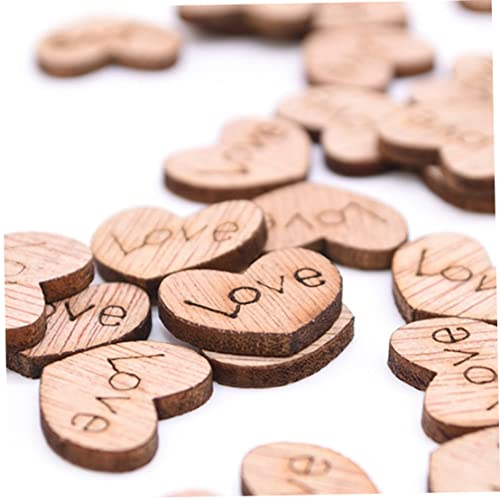 Mr Mrs. Holzherzen rustikale Mini Holz herzförmige Scheiben Tisch Konfetti mit Liebesmuster für Hochzeiten Dekoration 100pcs von Iewroyt