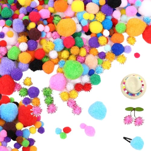 POM POMS, 1000 Stücke mehrfarbige Pomkugeln, flauschige weiche Pastellpoms, 0, 4 0, 6 , 8 1 1, 2 Zoll Pompons für Handwerk, DIY und Dekorationen POM POMS, 1000 Stücke mehrfarbige Pomkugeln, flauschige weiche Pastellpoms, 0, 4 0, 6 , 8 1 1, 2 Zoll Pompons für Handwerk, DIY und Dekorationen von Iewroyt