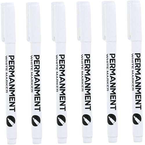 Permanente Farbstifte weiße Marker - 6pcs Einmal -Farböl -Basis -Farbmarkierungen, mittelgroße Spitze, Schnelltrocknen und wasserdichtem Marker -Stift für Metall, Gestein, Holz, Kunststoff, Leinwand Permanente Farbstifte weiße Marker - 6pcs Einmal -Farböl -Basis -Farbmarkierungen, mittelgroße Spitze, Schnelltrocknen und wasserdichtem Marker -Stift für Metall, Gestein, Holz, Kunststoff, Leinwand von Iewroyt