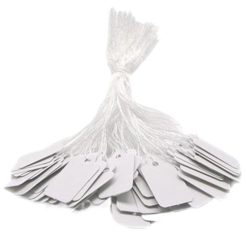 Preisschilder mit angeschlossener String, 500pcs weiße glatte Oberflächenmarkierung Waren -Kaufmarke Schrotbares Etikett kleines Hang -Tag für Preise Geschenkschmuck Kleidung Preisschilder mit angeschlossener String, 500pcs weiße glatte Oberflächenmarkierung Waren -Kaufmarke Schrotbares Etikett kleines Hang -Tag für Preise Geschenkschmuck Kleidung von Iewroyt