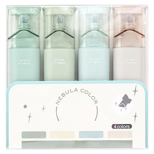 Set von 4 Glitter Highlighters Flexible Nebelfarbe Farbschwerter Linienbreite und Schmuckfisch-Tinten-Glitzer-Marker für funkelnde Note Einnahme von Tagebuch (Blase) von Iewroyt