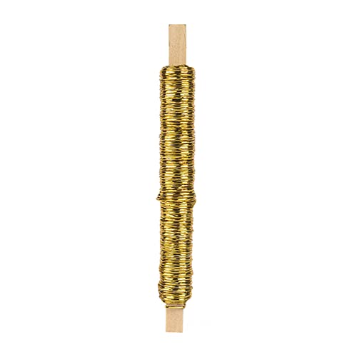 IFLO®Blumendraht & Basteldraht Grün – Floristik- und Wickeldraht für Blumen, Kränze & Garten, flexibel & robust, auf Spule (2er Pack - Papierwickeldraht Ø 0,8 mm x 22 m Gold) von Iflo