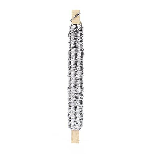 IFLO®Blumendraht & Basteldraht Grün – Floristik- und Wickeldraht für Blumen, Kränze & Garten, flexibel & robust, auf Spule (2er Pack -PapierwickeldrahtØ 0,8mm x22 m Silber) von Iflo