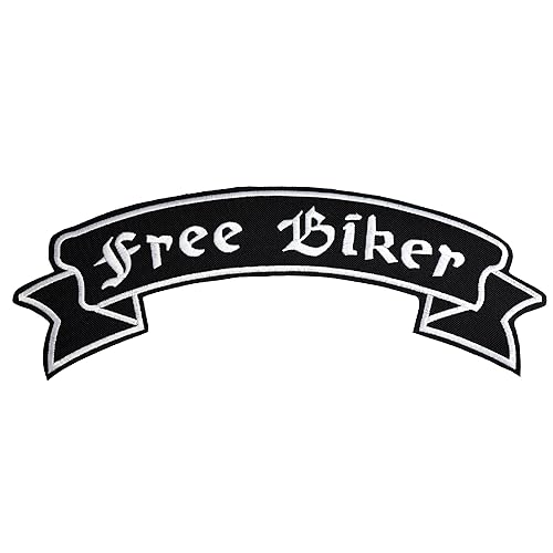Free Biker Biker besticktes weißes Garn auf schwarzem Segeltuch zum Aufkleben auf dem Rücken Ihrer Jacke oder Weste Free Biker Biker besticktes weißes Garn auf schwarzem Segeltuch zum Aufkleben auf dem Rücken Ihrer Jacke oder Weste von Iguana Custom
