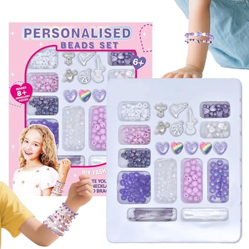 Ihdjasg Armband Bastelset,Mädchen Armband Perlen Schmuck Set | Farbiges Schmuckzubehör Jewelry Spielzeug Für Erwachsene Kinder Teens Geburtstag Weihnachten Halloween Schule Reisen Zuhause von Ihdjasg