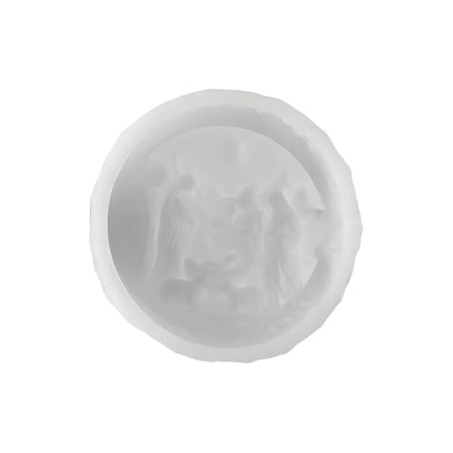 Ihdjasg Krippenform - Jesus Geburt Fondantformen,3D Runde Silikon Form Einfache Entformung Weihnachtsform Für Gips Seife Schokolade Fondant Backen Epoxidharz Gips Bastelprojekte von Ihdjasg