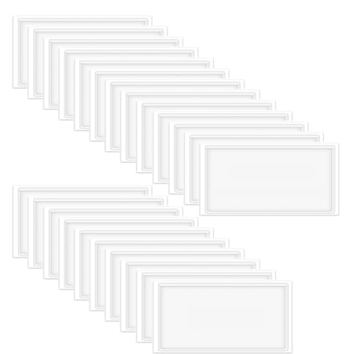 60 Stück Etikettenhalter Selbstklebend, 11 cm x 6 cm Transparent Selbstklebend Beschriftungsfensterfür Büro, Schule, Briefkasten von IheDovb
