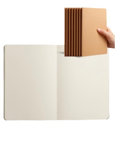 IheDovb A5 Notizheft, 10 Stück Kariert Notizblock Mini Schreibblock A5 Notebook für Schule Büro (Blanko Seiten) von IheDovb