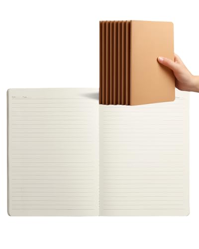 IheDovb A5 Notizheft, 10 Stück Kariert Notizblock Mini Schreibblock A5 Notebook für Schule Büro (Liniert Seiten) von IheDovb