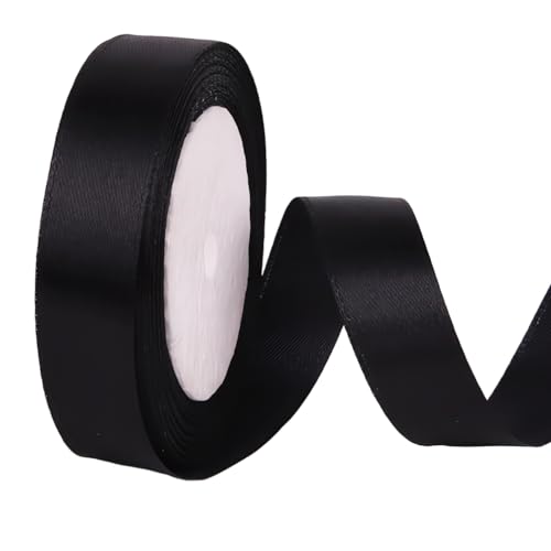 Schwarz Satinband, Geschenkband 20mm Breit 20 Meters Deko Schleifenband für Geschenkverpackungen Bastelarbeiten von IheDovb