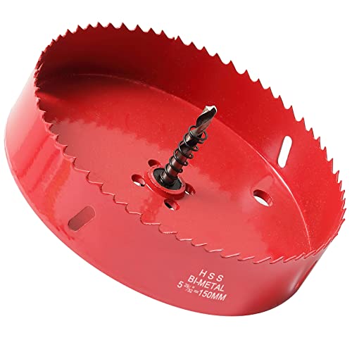 Lochsäge 150mm, M42 HSS Lochbohrer Set Bimetall mit Sechskant-Schaft und Zentrierenden Metallbohrern Bohrkronen Set für Metall,Eisen,Aluminium,Holz,Trockenbau, Kunststoff, Faserplatten, Rot Lochsäge 150mm, M42 HSS Lochbohrer Set Bimetall mit Sechskant-Schaft und Zentrierenden Metallbohrern Bohrkronen Set für Metall,Eisen,Aluminium,Holz,Trockenbau, Kunststoff, Faserplatten, Rot von Ihomepark