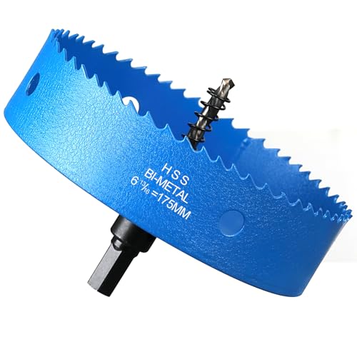 Lochsäge 175mm, M42 HSS Lochbohrer Set Bimetall mit Sechskant-Schaft und Zentrierenden Metallbohrern Bohrkronen Set für Metall,Eisen,Aluminium,Holz,Trockenbau, Kunststoff, Faserplatten, Blau Lochsäge 175mm, M42 HSS Lochbohrer Set Bimetall mit Sechskant-Schaft und Zentrierenden Metallbohrern Bohrkronen Set für Metall,Eisen,Aluminium,Holz,Trockenbau, Kunststoff, Faserplatten, Blau von Ihomepark
