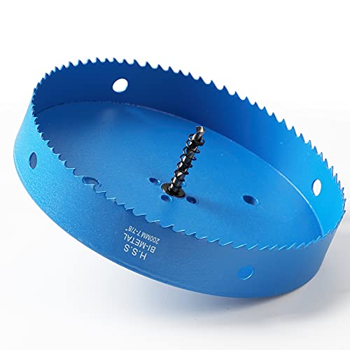 Lochsäge 200mm, M42 HSS Lochbohrer Set Bimetall mit Sechskant-Schaft und Zentrierenden Metallbohrern Bohrkronen Set für Metall,Eisen,Aluminium,Holz,Trockenbau, Kunststoff, Faserplatten, Blau Lochsäge 200mm, M42 HSS Lochbohrer Set Bimetall mit Sechskant-Schaft und Zentrierenden Metallbohrern Bohrkronen Set für Metall,Eisen,Aluminium,Holz,Trockenbau, Kunststoff, Faserplatten, Blau von Ihomepark