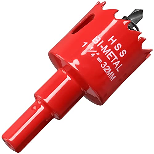 Lochsäge 32mm, M42 HSS Lochbohrer Set Bimetall mit Sechskant-Schaft und Zentrierenden Metallbohrern Bohrkronen Set für Metall,Eisen,Aluminium,Holz,Trockenbau, Kunststoff, Faserplatten, Rot Lochsäge 32mm, M42 HSS Lochbohrer Set Bimetall mit Sechskant-Schaft und Zentrierenden Metallbohrern Bohrkronen Set für Metall,Eisen,Aluminium,Holz,Trockenbau, Kunststoff, Faserplatten, Rot von Ihomepark