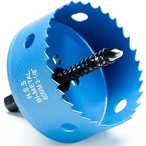 Lochsäge 80mm, M42 HSS Lochbohrer Set Bimetall mit Sechskant-Schaft und Zentrierenden Metallbohrern Bohrkronen Set für Metall,Eisen,Aluminium,Holz,Trockenbau, Kunststoff, Faserplatten, Blau Lochsäge 80mm, M42 HSS Lochbohrer Set Bimetall mit Sechskant-Schaft und Zentrierenden Metallbohrern Bohrkronen Set für Metall,Eisen,Aluminium,Holz,Trockenbau, Kunststoff, Faserplatten, Blau von Ihomepark