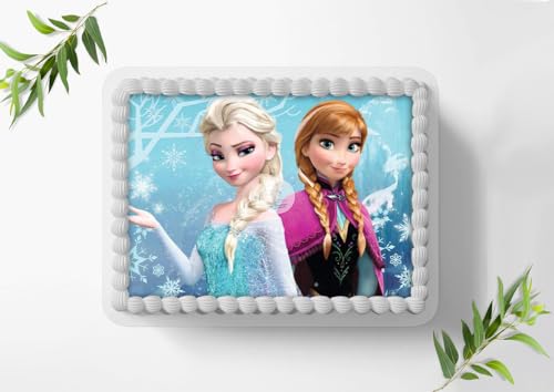 Für den Geburtstag ein Tortenbild, Rechteckig A4, Zuckerbild mit dem Motiv: Frozen Die Eiskönigin, Essbares Foto für Torten, Tortenbild, Tortenaufleger - 0257w von Ihr Onlineshop Digital-on 24