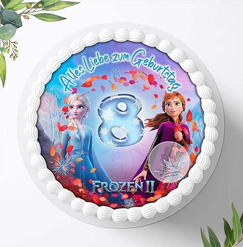 Für den Geburtstag ein Tortenbild, Zuckerbild mit dem Motiv: Frozen Die Eiskönigin, Essbares Foto für Torten, Tortenbild, Tortenaufleger Ø 20cm - Super Qualität, 0251w1 (0251w8) von Ihr Onlineshop Digital-on 24
