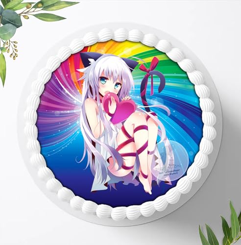 Für den Geburtstag ein Tortenbild, Zuckerbild mit dem Motiv: Manga Anime, Essbares Foto für Torten, Tortenbild, Tortenaufleger Ø 20cm 0318w von Ihr Onlineshop Digital-on 24