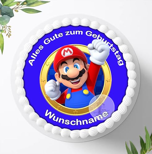 Für den Geburtstag ein Tortenbild-Wunschname, Zuckerbild mit dem Motiv: Mario Bros, Essbares Foto für Torten, Tortenaufleger Ø 20cm - Super Qualität, 4012d Für den Geburtstag ein Tortenbild-Wunschname, Zuckerbild mit dem Motiv: Mario Bros, Essbares Foto für Torten, Tortenaufleger Ø 20cm - Super Qualität, 4012d von Ihr Onlineshop Digital-on 24