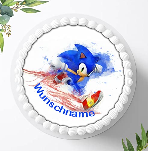 Für die Geburtstags Torte, Zuckerbild kompatibel mit: SONIC Tortenbild, Essbares Foto für Torten, Fondant, Tortenaufleger Ø 20cm, 0988z Für die Geburtstags Torte, Zuckerbild kompatibel mit: SONIC Tortenbild, Essbares Foto für Torten, Fondant, Tortenaufleger Ø 20cm, 0988z von Ihr Onlineshop Digital-on 24