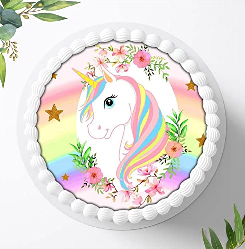 Für die Geburtstags Torte, Zuckerbild kompatibel mit: Einhorn Tortenbild, Essbares Foto für Torten, Fondant, Tortenaufleger Ø 20cm, 0270z Für die Geburtstags Torte, Zuckerbild kompatibel mit: Einhorn Tortenbild, Essbares Foto für Torten, Fondant, Tortenaufleger Ø 20cm, 0270z von Ihr Onlineshop Digital-on 24