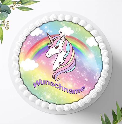 Für die Geburtstags Torte, Zuckerbild kompatibel mit: Einhorn Tortenbild Personalisiert, Essbares Foto für Torten, Fondant, Tortenaufleger Ø 20cm, 0269z Für die Geburtstags Torte, Zuckerbild kompatibel mit: Einhorn Tortenbild Personalisiert, Essbares Foto für Torten, Fondant, Tortenaufleger Ø 20cm, 0269z von Ihr Onlineshop Digital-on 24