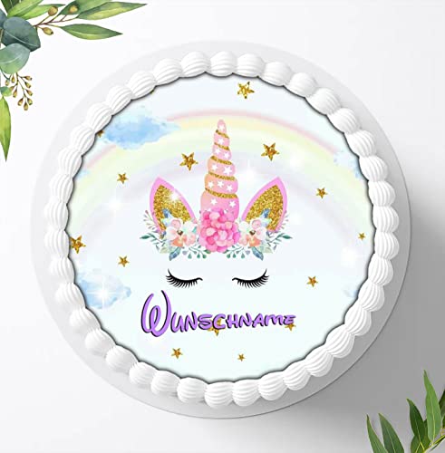 Für die Geburtstags Torte, Zuckerbild kompatibel mit: Einhorn Tortenbild Personalisiert, Essbares Foto für Torten, Fondant, Tortenaufleger Ø 20cm, 0802z Für die Geburtstags Torte, Zuckerbild kompatibel mit: Einhorn Tortenbild Personalisiert, Essbares Foto für Torten, Fondant, Tortenaufleger Ø 20cm, 0802z von Ihr Onlineshop Digital-on 24