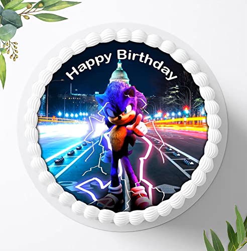 Für die Geburtstags Torte, Zuckerbild kompatibel mit: SONIC Tortenbild, Essbares Foto für Torten, Fondant, Tortenaufleger Ø 20cm, 0927z Für die Geburtstags Torte, Zuckerbild kompatibel mit: SONIC Tortenbild, Essbares Foto für Torten, Fondant, Tortenaufleger Ø 20cm, 0927z von Ihr Onlineshop Digital-on 24