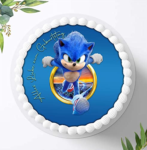 Für die Geburtstags Torte, Zuckerbild kompatibel mit: SONIC Tortenbild, Essbares Foto für Torten, Fondant, Tortenaufleger Ø 20cm, 0967y Für die Geburtstags Torte, Zuckerbild kompatibel mit: SONIC Tortenbild, Essbares Foto für Torten, Fondant, Tortenaufleger Ø 20cm, 0967y von Ihr Onlineshop Digital-on 24