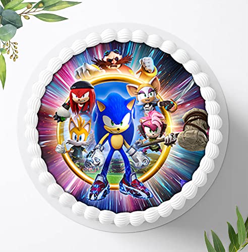 Für die Geburtstags Torte, Zuckerbild mit kompatibel mit: SONIC Tortenbild, Essbares Foto für Torten, Fondant, Tortenaufleger Ø 20cm, 0989z von Ihr Onlineshop Digital-on 24