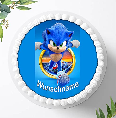 Für die Geburtstags Torte, Zuckerbild kompatibel mit: SONIC Tortenbild Personalisiert, Essbares Foto für Torten, Fondant, Tortenaufleger Ø 20cm, 0900z Für die Geburtstags Torte, Zuckerbild kompatibel mit: SONIC Tortenbild Personalisiert, Essbares Foto für Torten, Fondant, Tortenaufleger Ø 20cm, 0900z von Ihr Onlineshop Digital-on 24