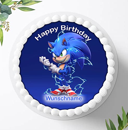 Für die Geburtstags Torte, Zuckerbild kompatibel mit: SONIC Tortenbild Personalisiert, Essbares Foto für Torten, Fondant, Tortenaufleger Ø 20cm, 0916z Für die Geburtstags Torte, Zuckerbild kompatibel mit: SONIC Tortenbild Personalisiert, Essbares Foto für Torten, Fondant, Tortenaufleger Ø 20cm, 0916z von Ihr Onlineshop Digital-on 24