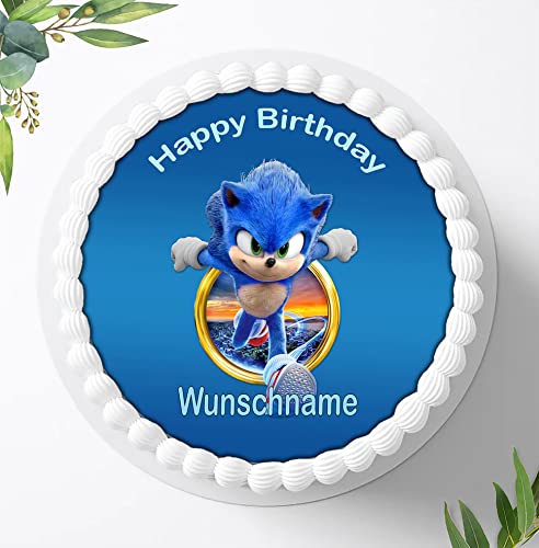 Für die Geburtstags Torte, Zuckerbild kompatibel mit: SONIC Tortenbild Personalisiert, Essbares Foto für Torten, Fondant, Tortenaufleger Ø 20cm, 0926z Für die Geburtstags Torte, Zuckerbild kompatibel mit: SONIC Tortenbild Personalisiert, Essbares Foto für Torten, Fondant, Tortenaufleger Ø 20cm, 0926z von Ihr Onlineshop Digital-on 24