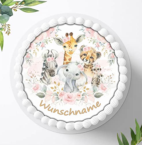 Für die Geburtstags Torte, Zuckerbild kompatibel mit: Safari Dschungeltiere Tortenbild Personalisiert, Essbares Foto für Torten, Fondant, Tortenaufleger Ø 20cm, 0255z Für die Geburtstags Torte, Zuckerbild kompatibel mit: Safari Dschungeltiere Tortenbild Personalisiert, Essbares Foto für Torten, Fondant, Tortenaufleger Ø 20cm, 0255z von Ihr Onlineshop Digital-on 24