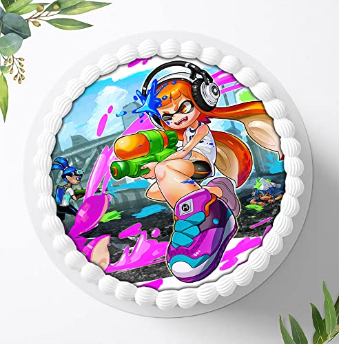 Für die Geburtstags Torte, Zuckerbild kompatibel mit: Splatoon Tortenbild, Essbares Foto für Torten, Fondant, Tortenaufleger Ø 20cm, 0967z Für die Geburtstags Torte, Zuckerbild kompatibel mit: Splatoon Tortenbild, Essbares Foto für Torten, Fondant, Tortenaufleger Ø 20cm, 0967z von Ihr Onlineshop Digital-on 24