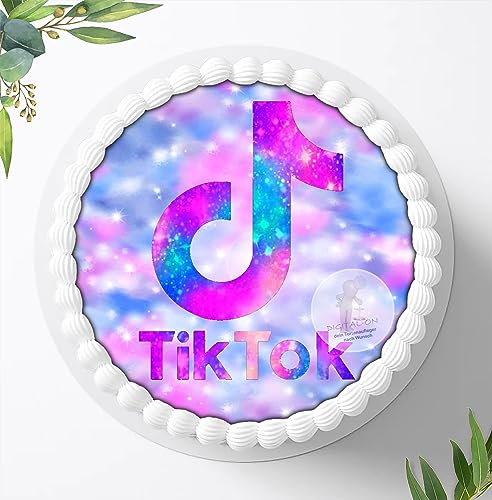 Für die Geburtstags Torte, Zuckerbild kompatibel mit: TikTok Tortenbild, Essbares Foto für Torten, Fondant, Tortenaufleger Ø 20cm, 0962z Für die Geburtstags Torte, Zuckerbild kompatibel mit: TikTok Tortenbild, Essbares Foto für Torten, Fondant, Tortenaufleger Ø 20cm, 0962z von Ihr Onlineshop Digital-on 24