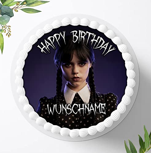 Für die Geburtstags Torte, Zuckerbild kompatibel mit: Wednesday Tortenbild Personalisiert, Essbares Foto für Torten, Fondant, Tortenaufleger Ø 20cm, 1000Z Für die Geburtstags Torte, Zuckerbild kompatibel mit: Wednesday Tortenbild Personalisiert, Essbares Foto für Torten, Fondant, Tortenaufleger Ø 20cm, 1000Z von Ihr Onlineshop Digital-on 24