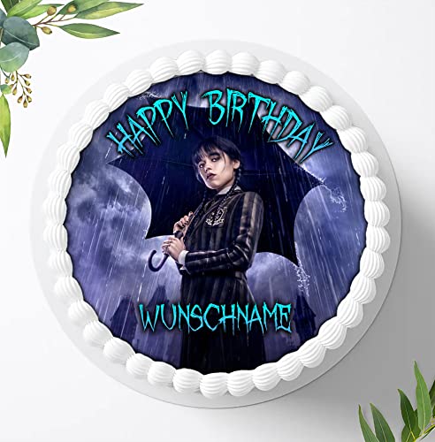 Für die Geburtstags Torte, Zuckerbild kompatibel mit: Wednesday Tortenbild Personalisiert, Essbares Foto für Torten, Fondant, Tortenaufleger Ø 20cm, 1004Z Für die Geburtstags Torte, Zuckerbild kompatibel mit: Wednesday Tortenbild Personalisiert, Essbares Foto für Torten, Fondant, Tortenaufleger Ø 20cm, 1004Z von Ihr Onlineshop Digital-on 24
