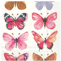 Serviette "Bunte Schmetterlinge" - 20 Stück von Pink