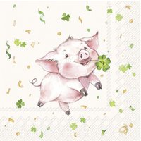Serviette "Lucky Pig" von Ihr
