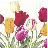 Serviette "Tulpen im Frühling" - 20 Stück von Multi