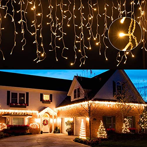 Ikodm Eisregen Lichterkette Außen 400 LED 10m, LED Lichtervorhang mit 8 Beleuchtungsmodi, IP44 wasserdicht für Innenausstattung Außenbereich Schlafzimmer Hochzeit Weihnachten Party, Warmweiß Ikodm Eisregen Lichterkette Außen 400 LED 10m, LED Lichtervorhang mit 8 Beleuchtungsmodi, IP44 wasserdicht für Innenausstattung Außenbereich Schlafzimmer Hochzeit Weihnachten Party, Warmweiß von Ikodm