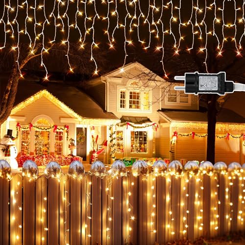 Ikodm LED Eisregen Lichterkette Außen 15m 600 LEDs Warmweiß, Weihnachtsbeleuchtung mit 8 Modi, IP44 wasserdicht für Innenausstattung Außenbereich Schlafzimmer Hochzeit Party Ikodm LED Eisregen Lichterkette Außen 15m 600 LEDs Warmweiß, Weihnachtsbeleuchtung mit 8 Modi, IP44 wasserdicht für Innenausstattung Außenbereich Schlafzimmer Hochzeit Party von Ikodm