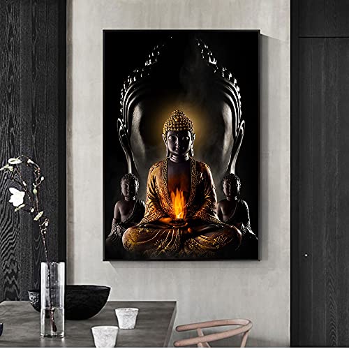 Ikogto Malen Nach Zahlen Erwachsene, DIY Handgemal Ölgemälde Kit, DIY Digitale Malerei, DIY Ölgemälde auf Leinwand für Heimdekoration-Religion, Buddhismus, Buddha 40x50cm Rahmenlos von Ikogto