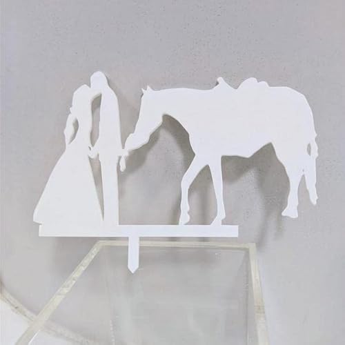 Cake Topper Silhouette Weiß Braut und Bräutigam mit Pferd - New 2023 Cake Topper Silhouette Weiß Braut und Bräutigam mit Pferd - New 2023 von Il Villaggio degli Sposi
